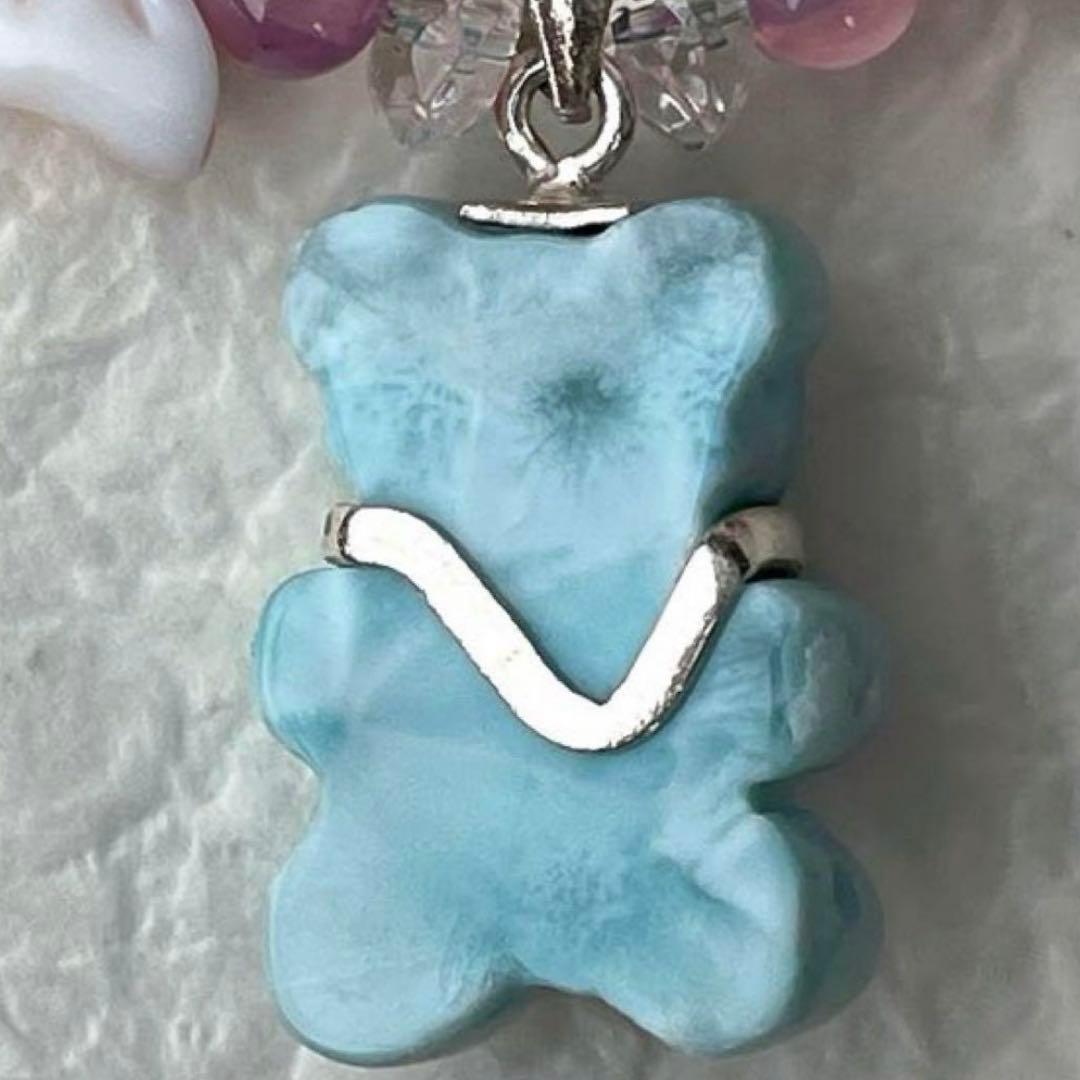 まゆ様♥️ブレス2本♡ラリマー くま＆ストロベリークォーツ苺天然石ブレスレット