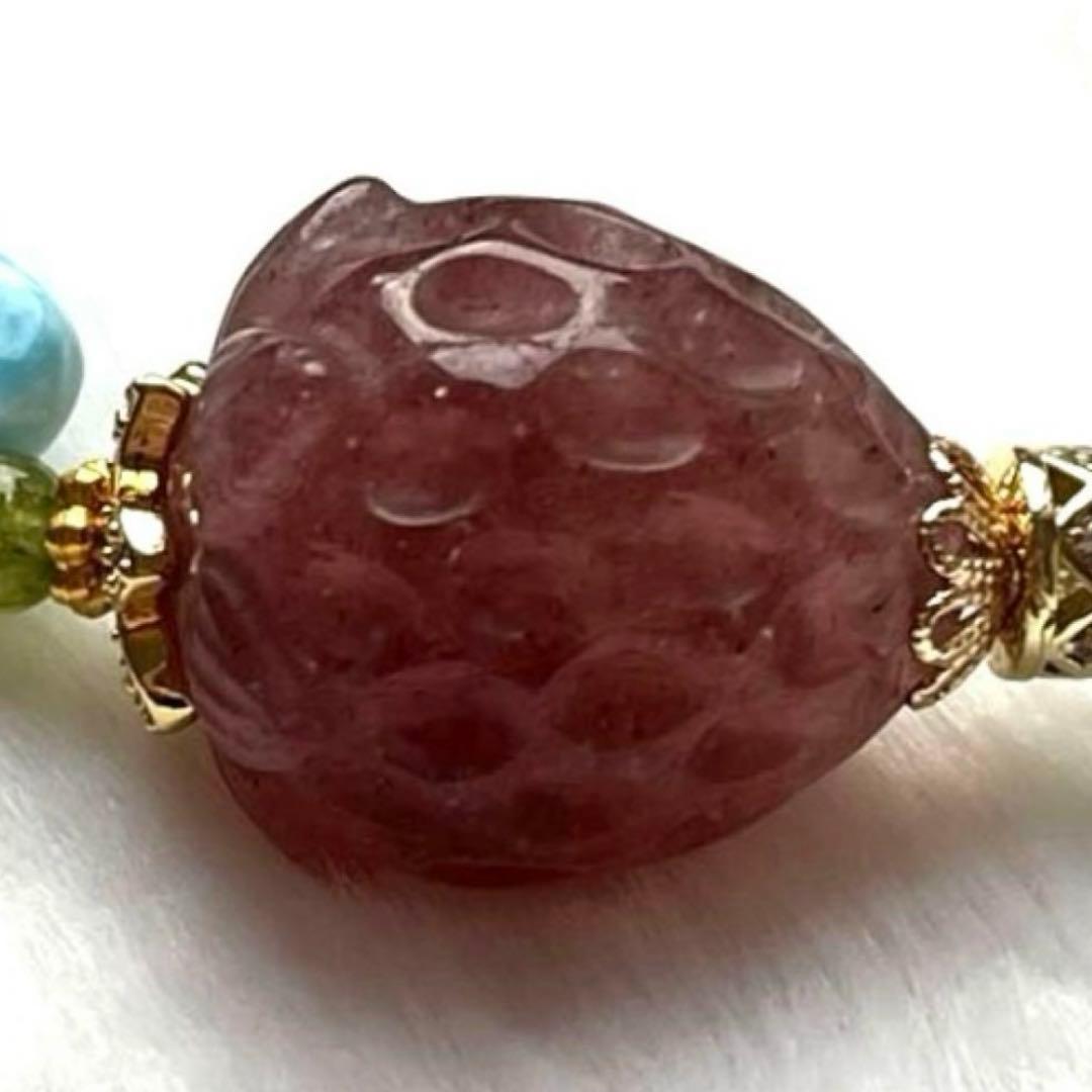 まゆ様♥️ブレス2本♡ラリマー くま＆ストロベリークォーツ苺天然石ブレスレット