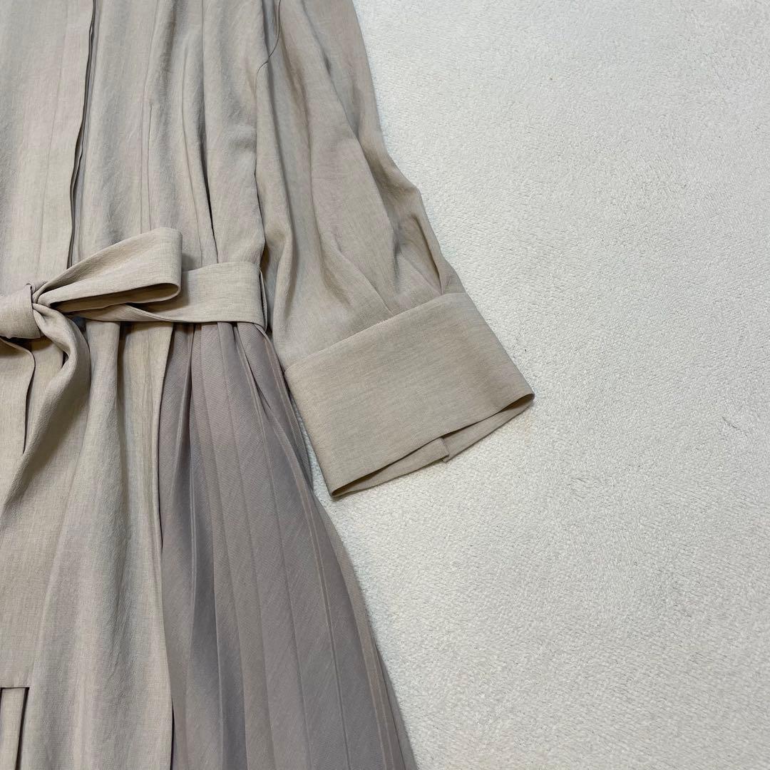 アンタイトル ボイルベルテッドプリーツワンピース 44 大きいサイズ