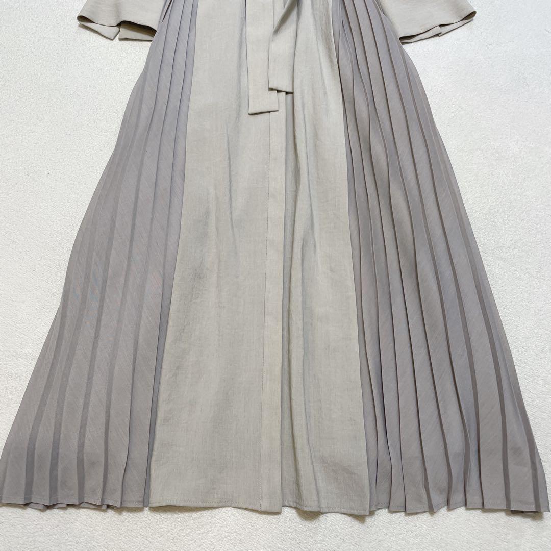 アンタイトル ボイルベルテッドプリーツワンピース 44 大きいサイズ