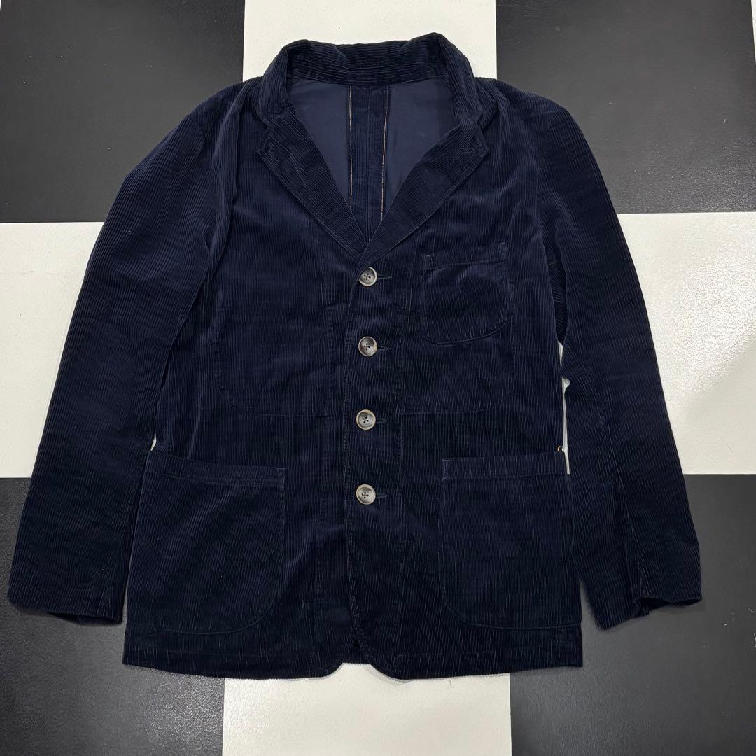美品 45R R刺繍 インディゴライトコーデュロイ テーラードジャケット 3 L