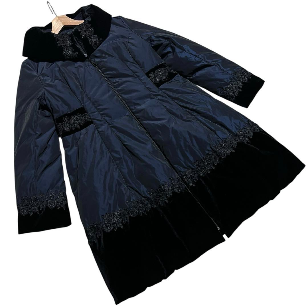 美品♡ 主役級 スーパービューティー ベルベット 薔薇 プリンセス ダウンコート