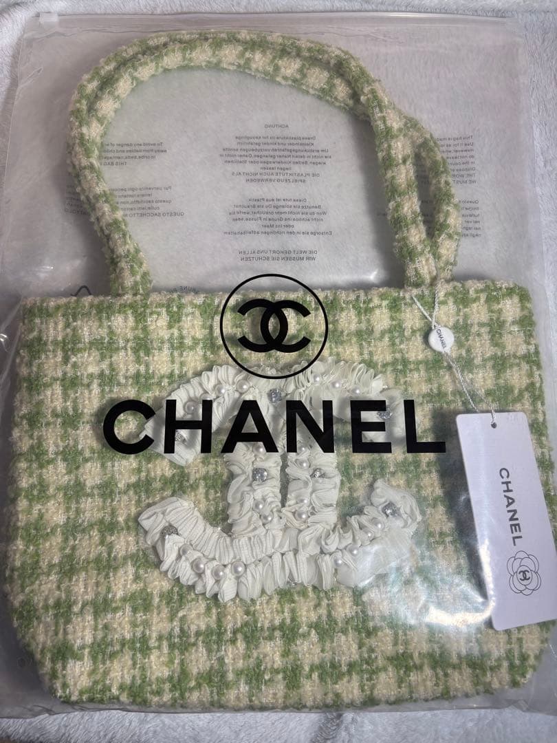 シャネル　ツイードバッグ　シフォン　パール ノベルティ