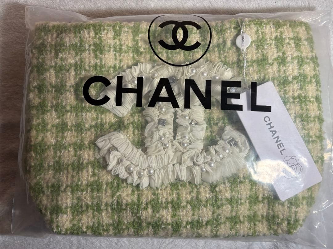 シャネル　ツイードバッグ　シフォン　パール ノベルティ