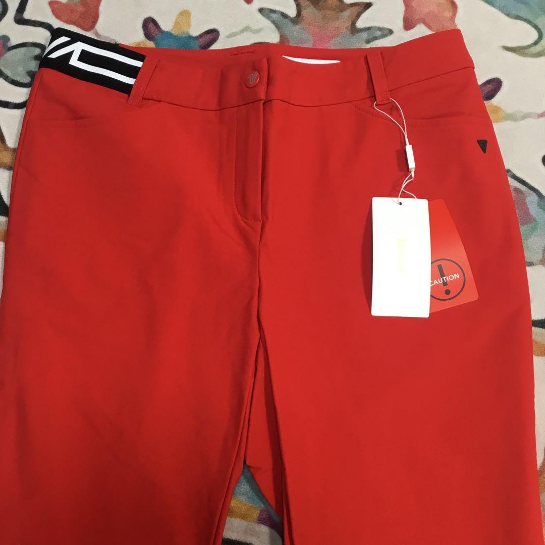 タグ付け☆ レディース ゴルフパンツ レッド　サイズM