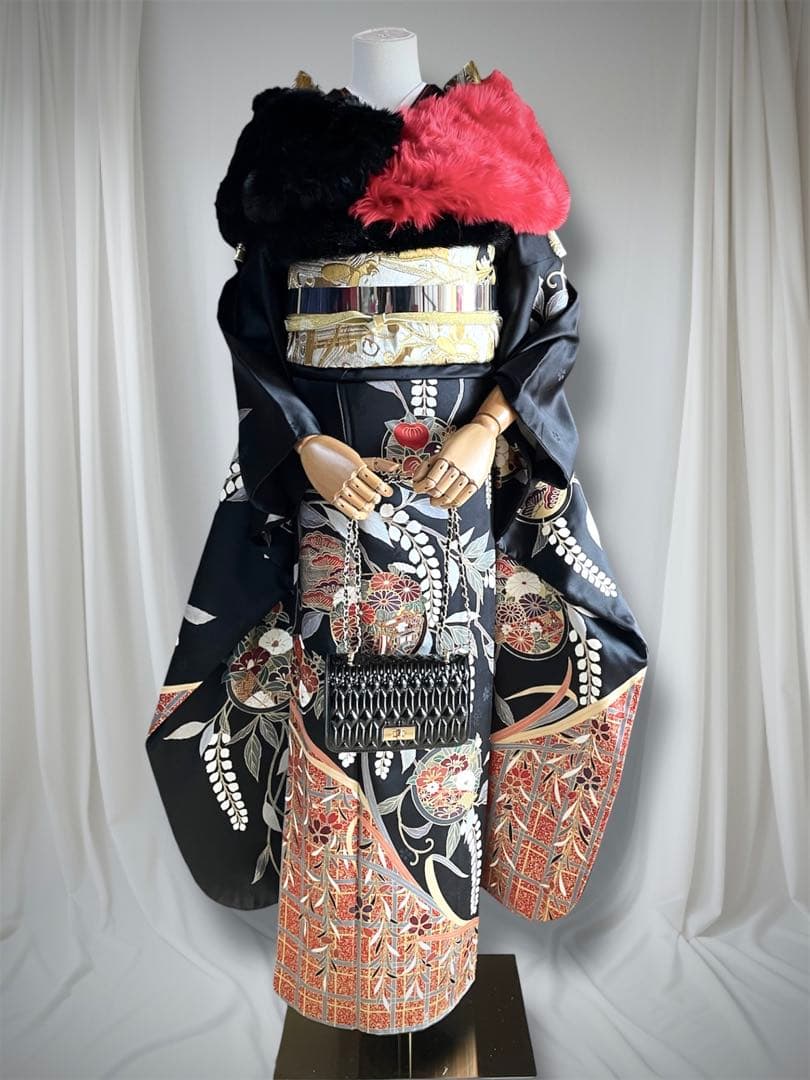 ゆーみん  上代100万円 手描き友禅ファーショール付き 振袖 フルセット