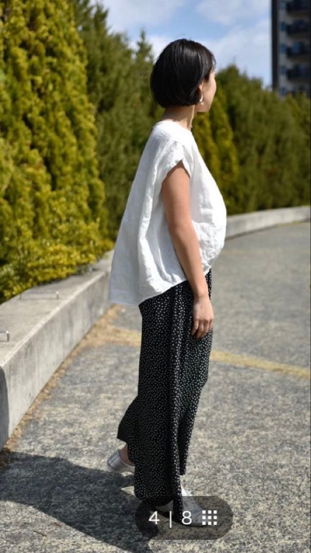 our ゆったりフレアワイドパンツ ドット柄