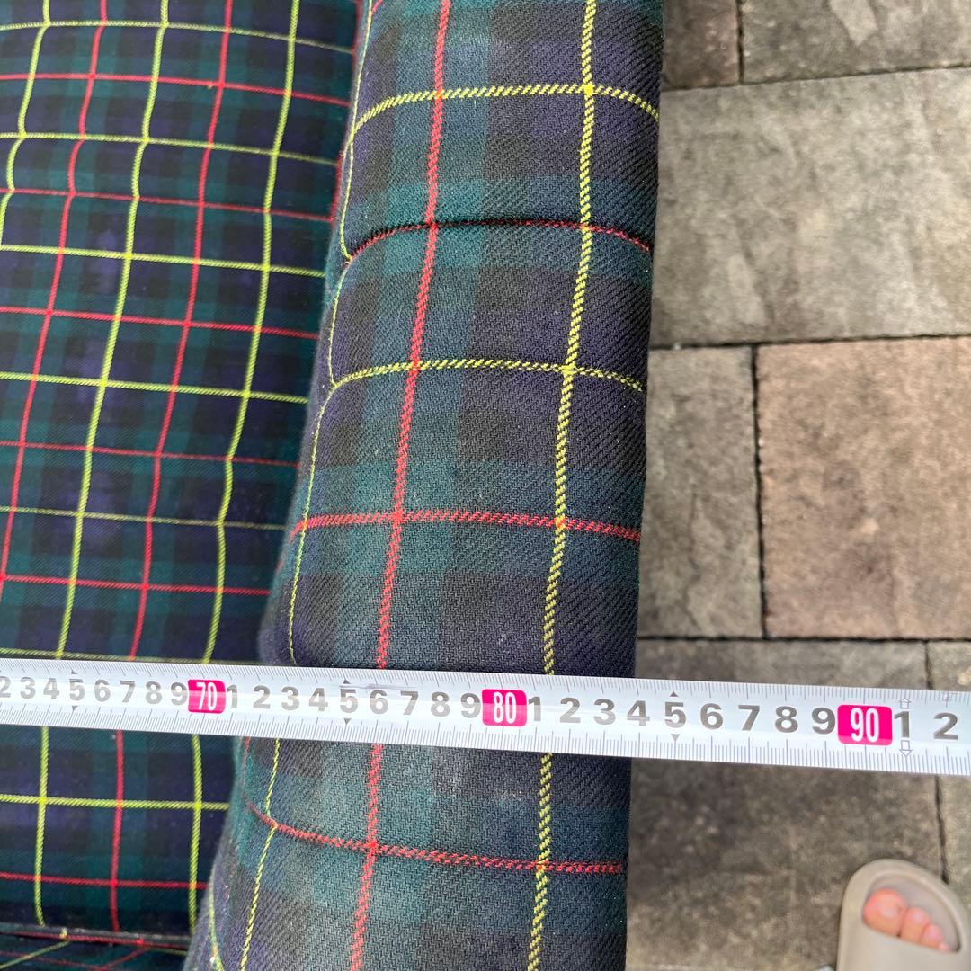 希少 昭和 タータンチェック柄 3人掛けソファ