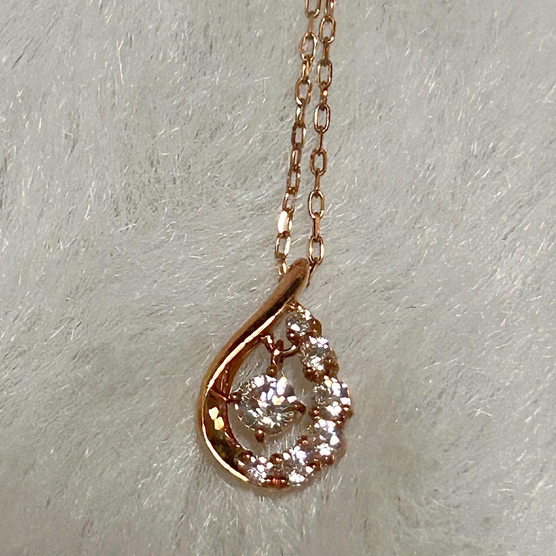 Canal 4°C K10ピンクゴールド しずくモチーフ ネックレス