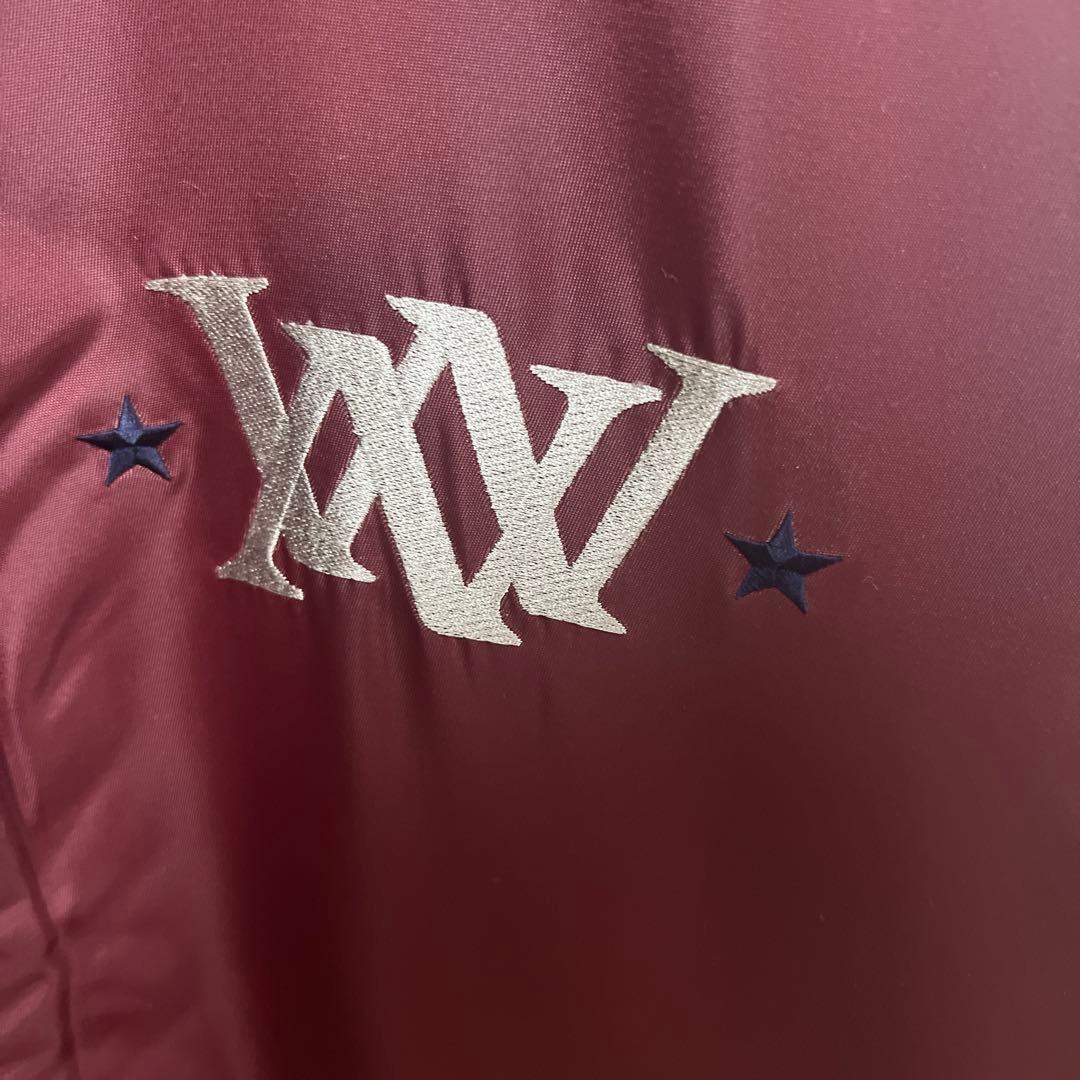 スタジャン グレー・バーガンディ エンブレム付き　リバーシブル　クリーニング済み