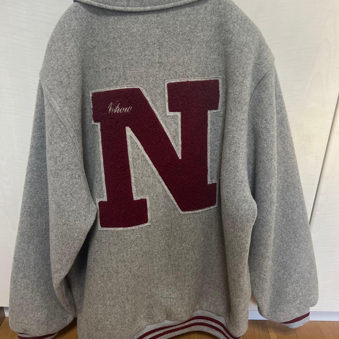 スタジャン グレー・バーガンディ エンブレム付き　リバーシブル　クリーニング済み