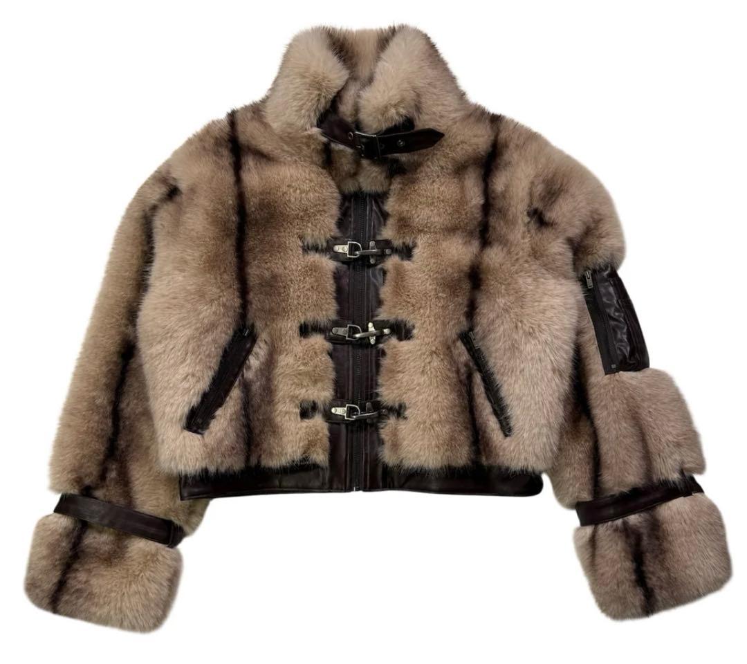 ACLENT ポイントレザーニュアンスファーブルゾン