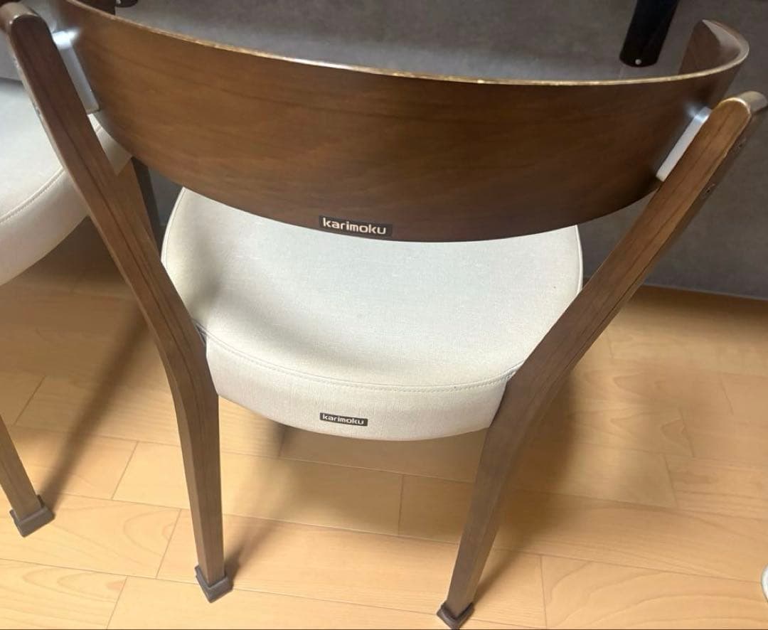 ③カリモク【チェア*1脚】(ダイニングテーブル＆チェア4脚セット)