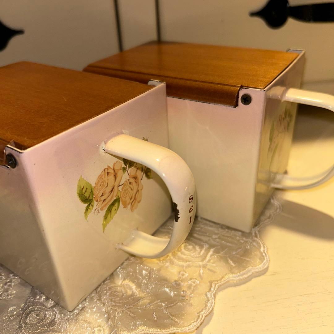 イマン　取っ手付きキャニスター2個セット