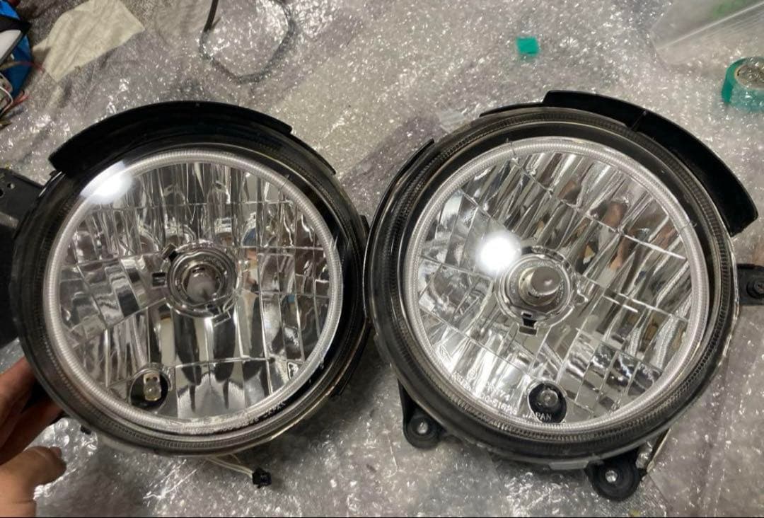 ミラジーノ　L700S 加工ヘッドライト　イカリングヘッドライト