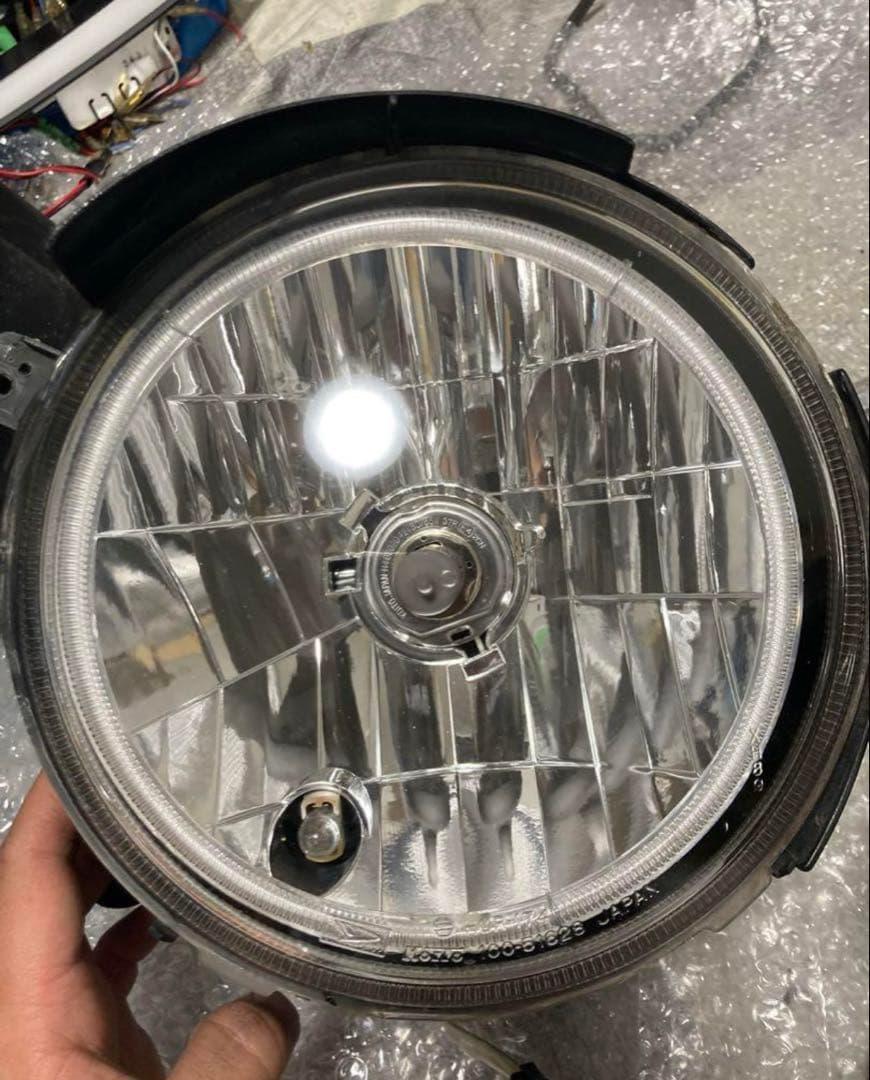 ミラジーノ　L700S 加工ヘッドライト　イカリングヘッドライト