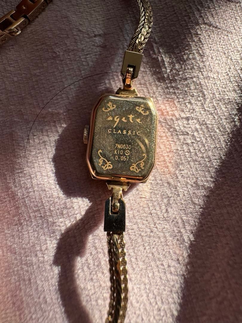 【美品貴重】アガット agete スクエアフェイス ジュエリーウォッチ