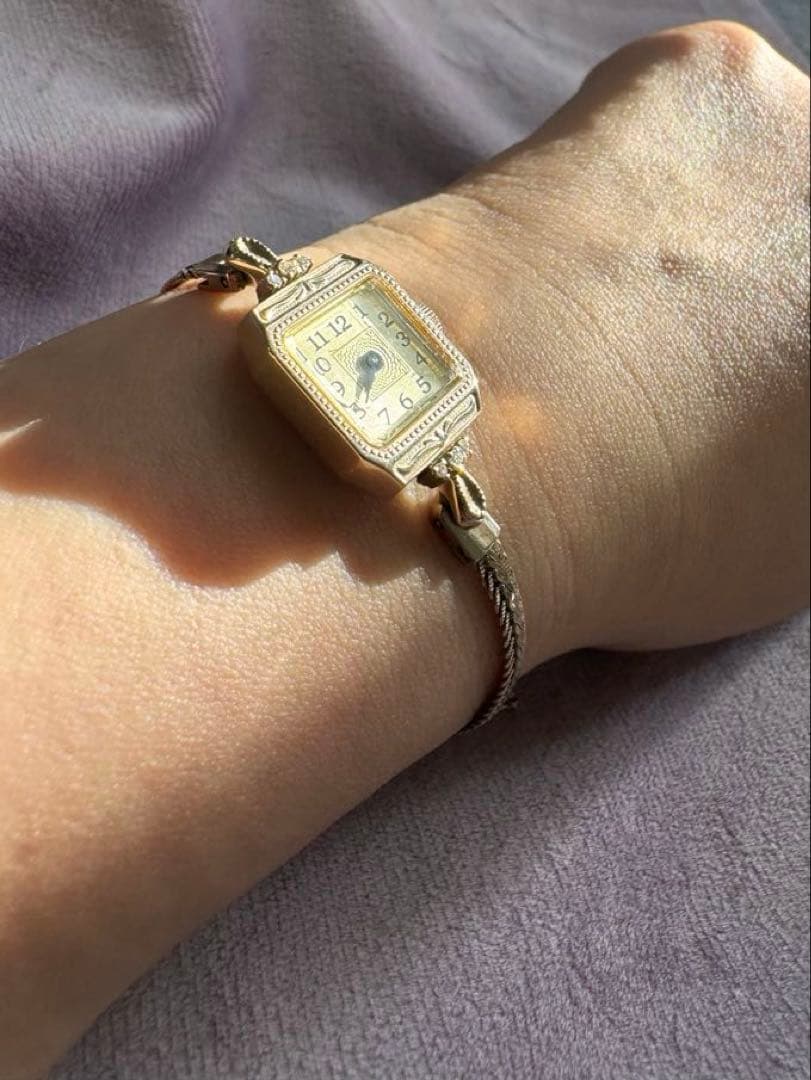 【美品貴重】アガット agete スクエアフェイス ジュエリーウォッチ