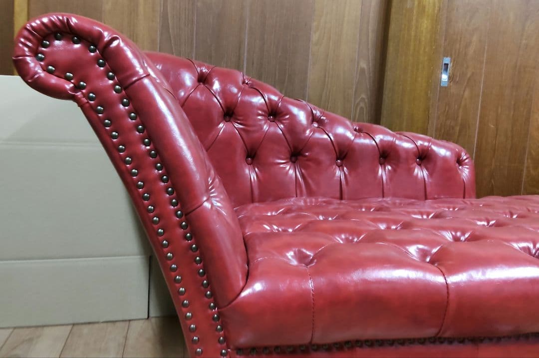 【美品】VINCENT ヴィンセント カウチソファ チェスターフィールド 赤