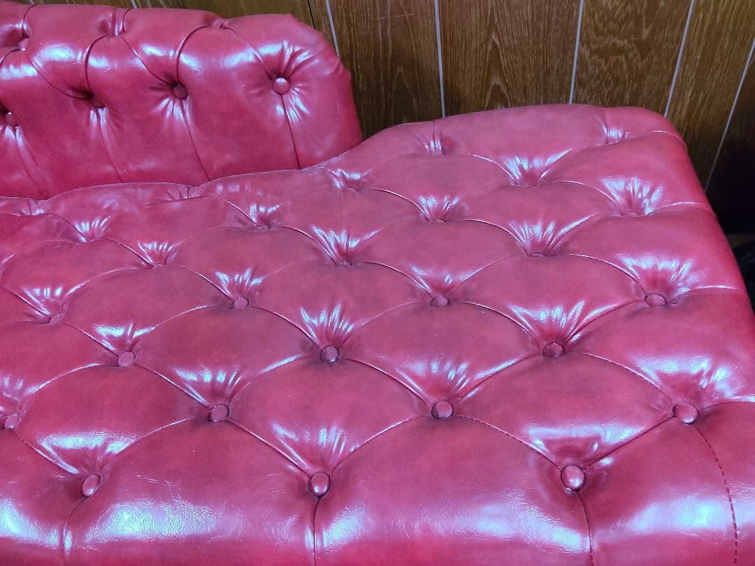 【美品】VINCENT ヴィンセント カウチソファ チェスターフィールド 赤