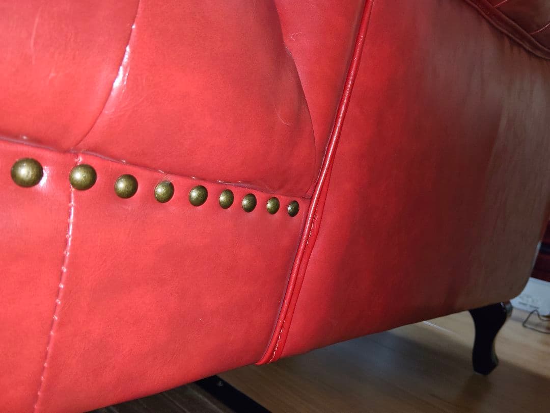 【美品】VINCENT ヴィンセント カウチソファ チェスターフィールド 赤