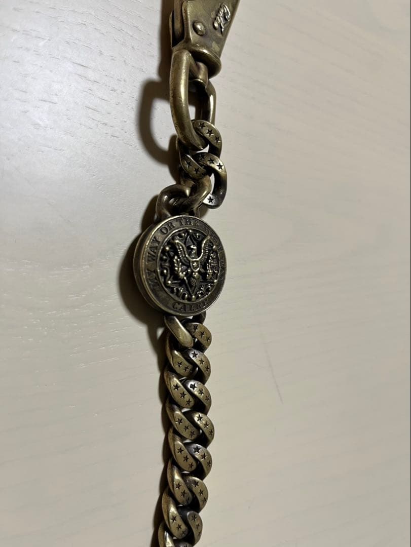 クスオ　CALEE ウォレットチェーン　43cm 真鍮➕ウォレット