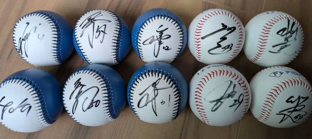 北海道日本ハムファイターズ　 直筆サインボール 10個セット 北山　稲葉　五十幡