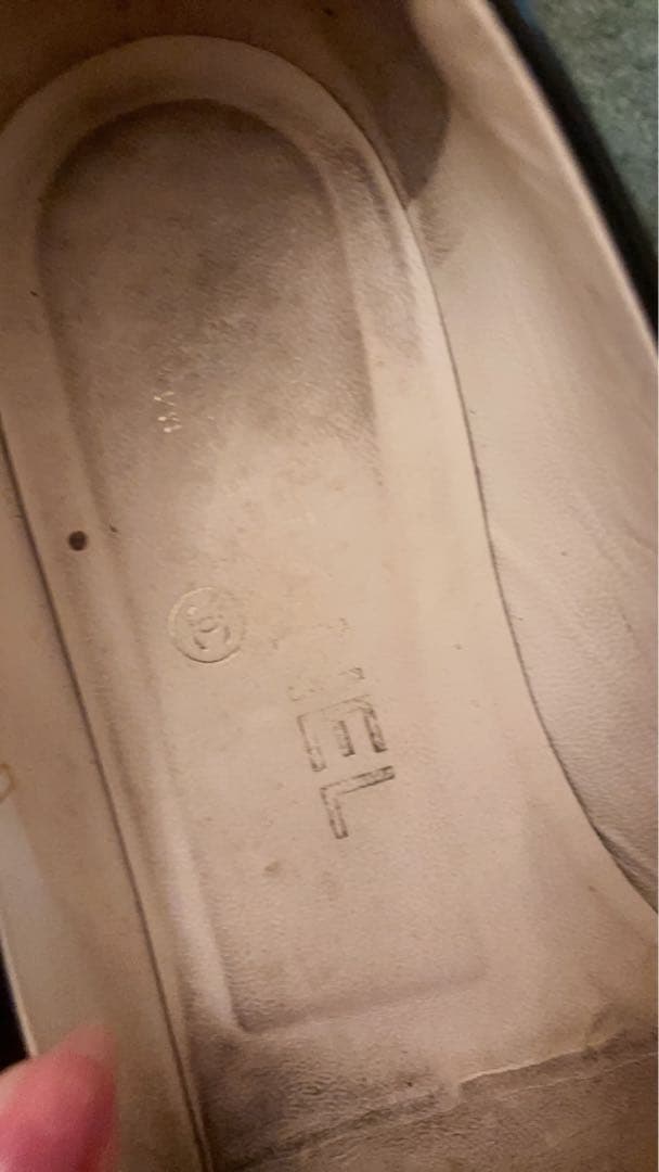 ♡本物♡シャネル♡CHANEL♡ブラックチェーンCCフラットシューズ36ハーフ