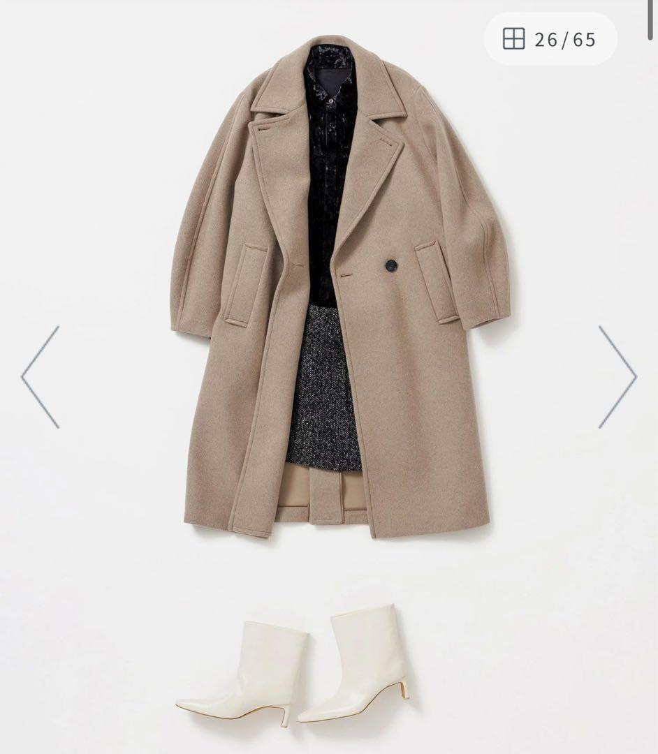 極美品✨アダムエロペ 24AW ウールボンディングロングコート