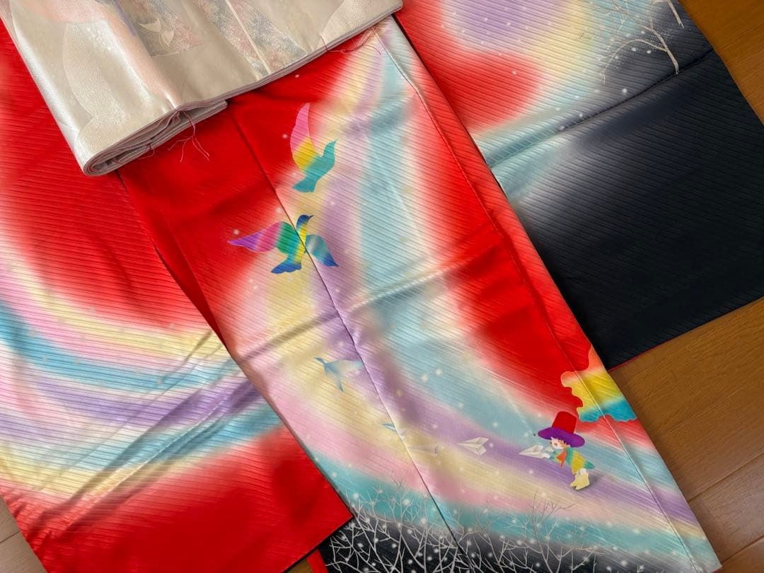 永田萌　振袖　袋帯　セット　正絹