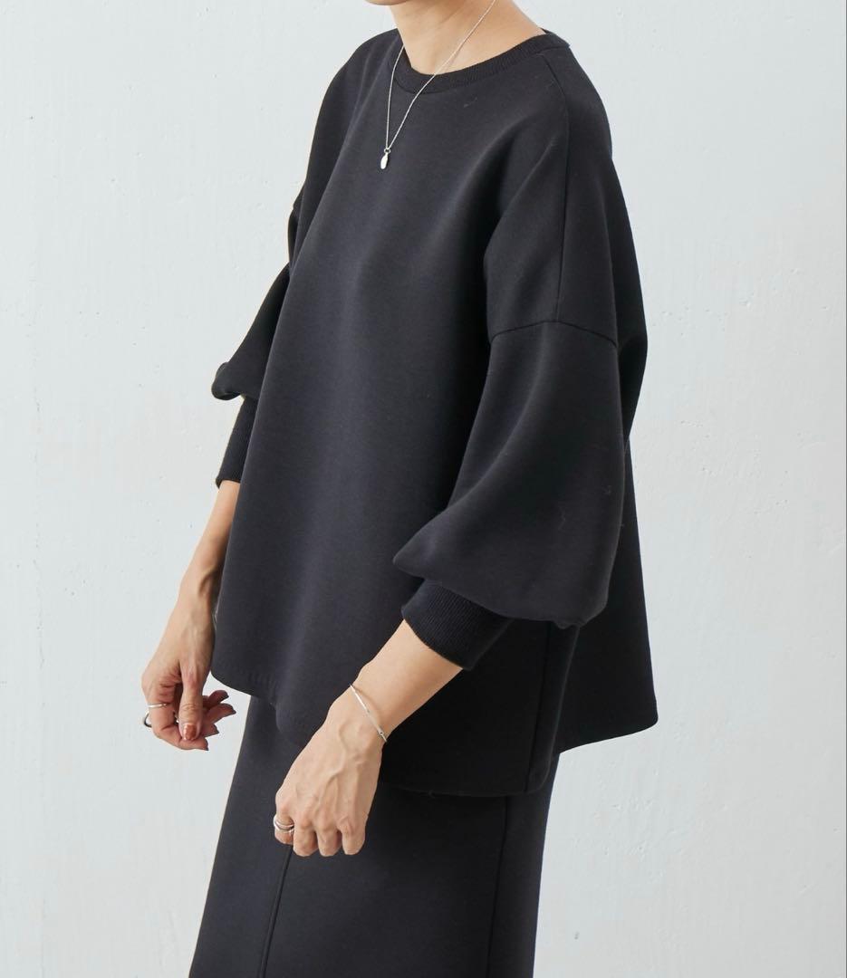 ビアズリー　ダンボールパフトレーナー　ブラック