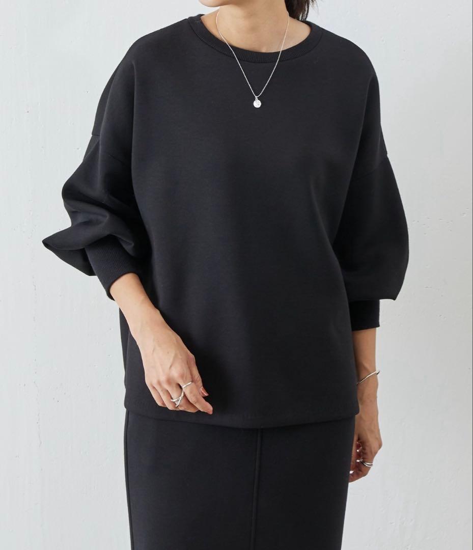 ビアズリー　ダンボールパフトレーナー　ブラック