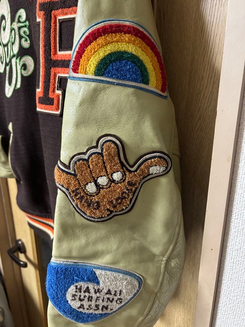 ホワイツビル サーフ パイプライン スタジャン フルデコ 袖革 レア 40