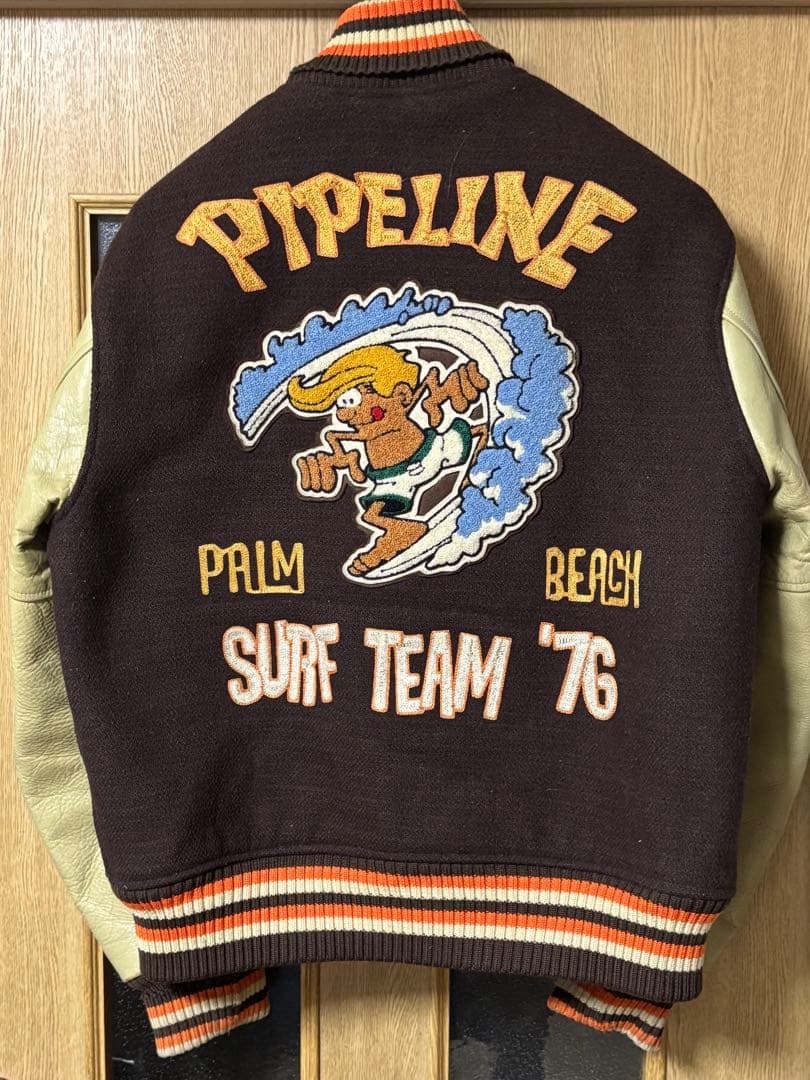 ホワイツビル サーフ パイプライン スタジャン フルデコ 袖革 レア 40