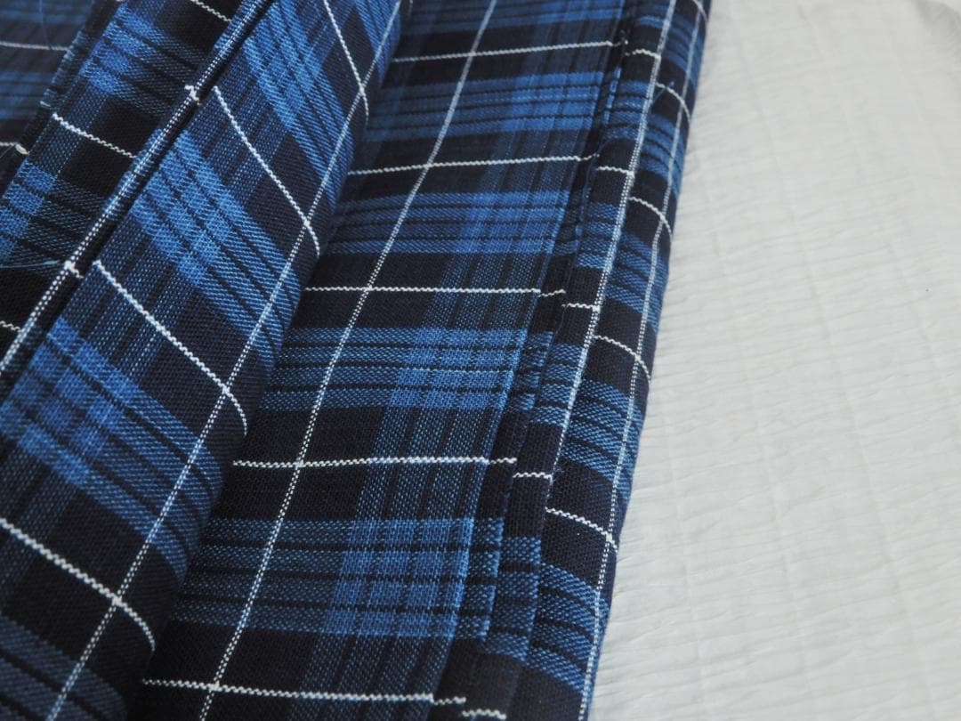 松阪木綿正藍染反物・格子織・入手困難色・12ｍ保証・ワイド巾・新品