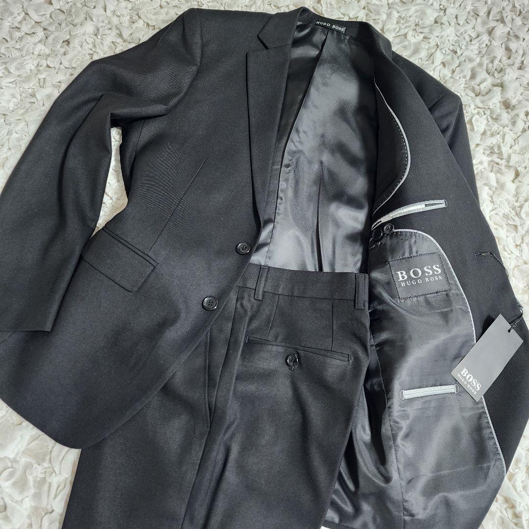 新品 ヒューゴボス イタリア製 ウール100% セットアップ スーツ M