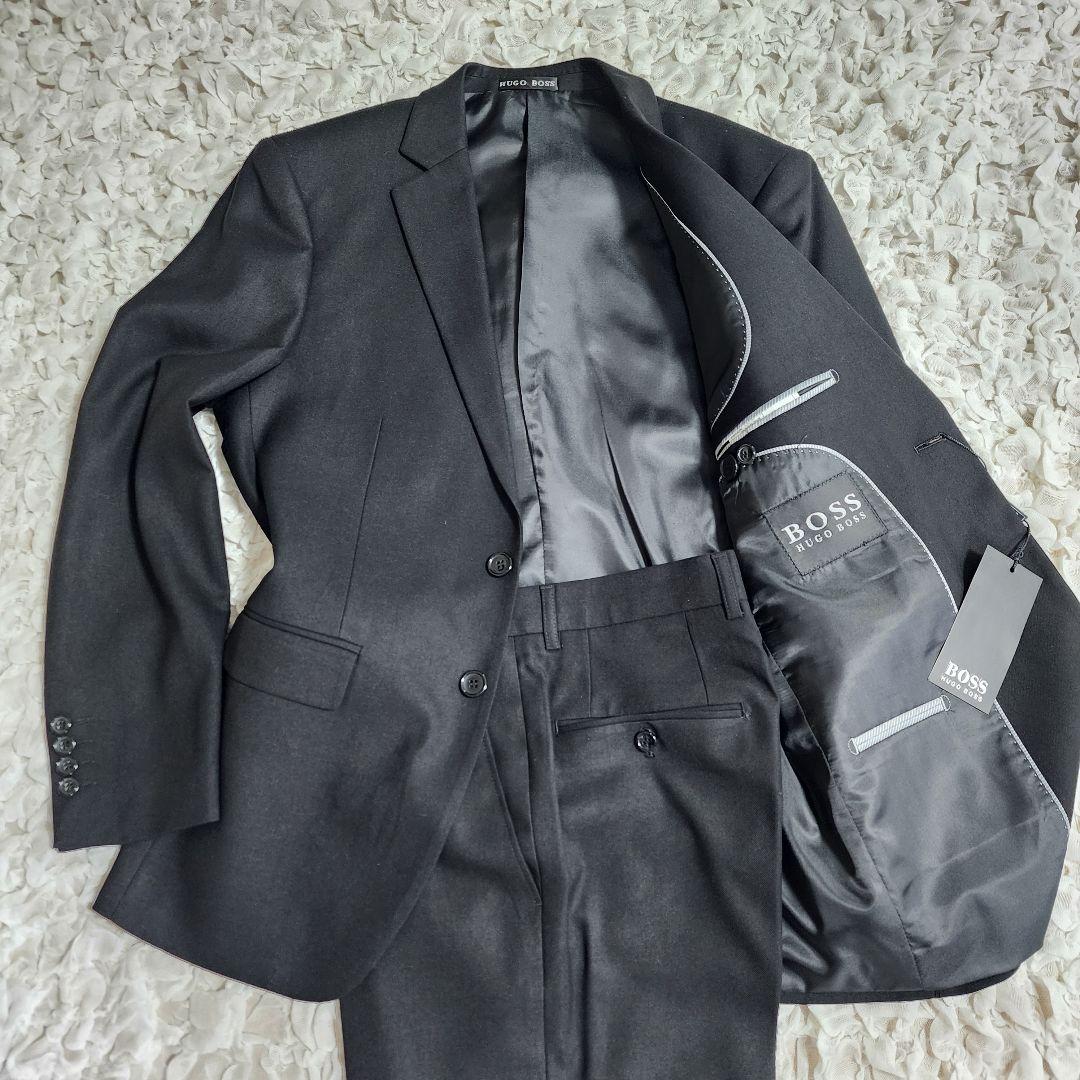 新品 ヒューゴボス イタリア製 ウール100% セットアップ スーツ M