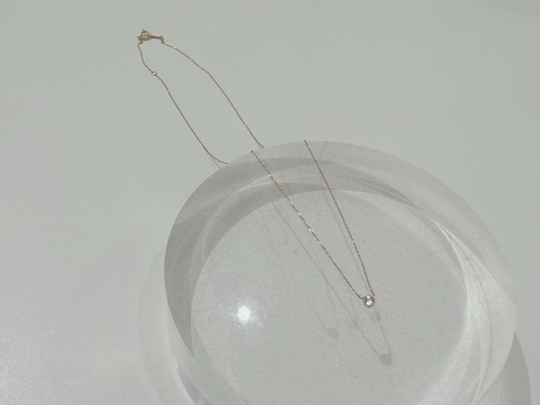 ete 18k 一粒ダイヤネックレス