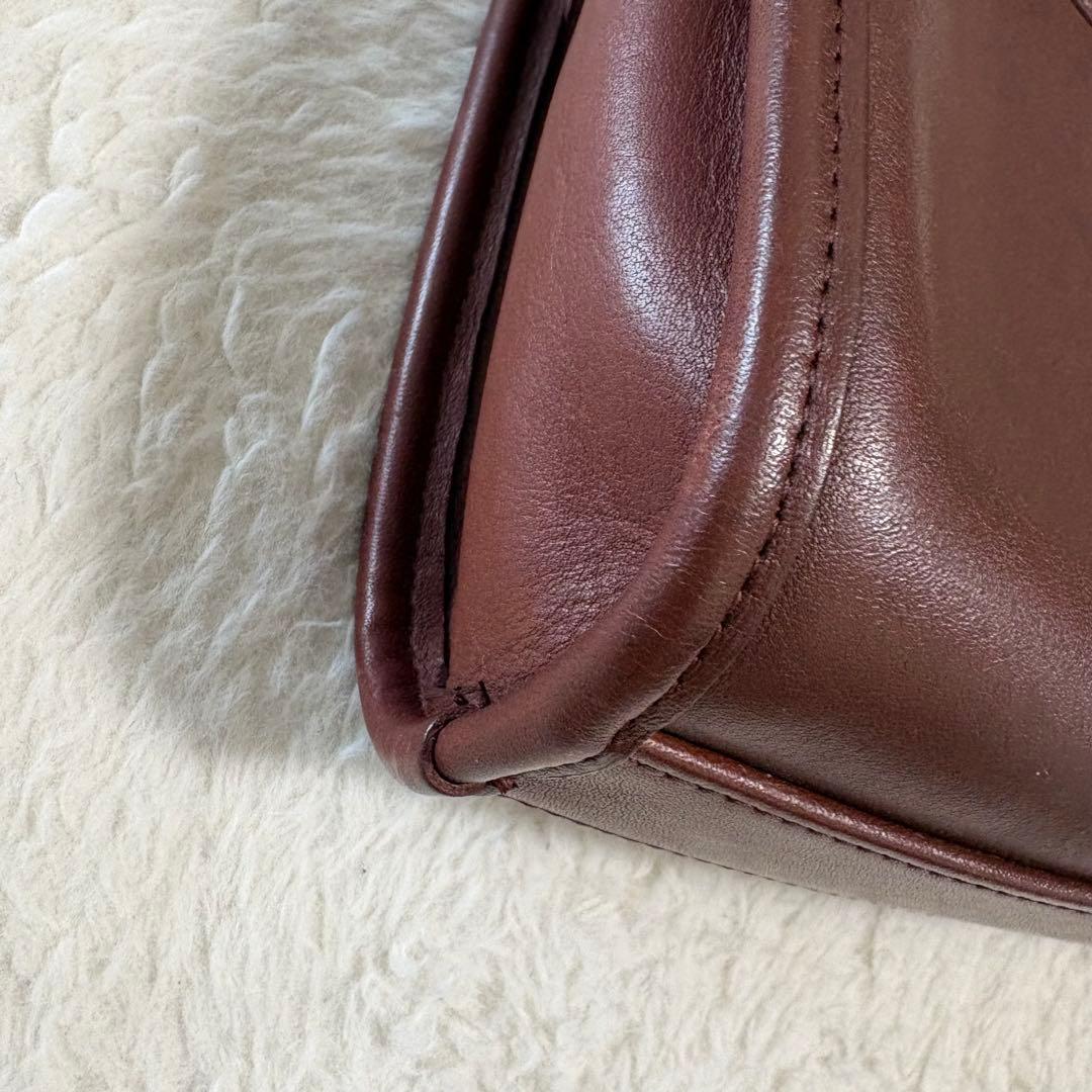 オールドCOACH グラブタンレザー ショルダーバッグ USA製 バーガンディー