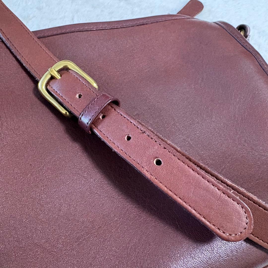 オールドCOACH グラブタンレザー ショルダーバッグ USA製 バーガンディー