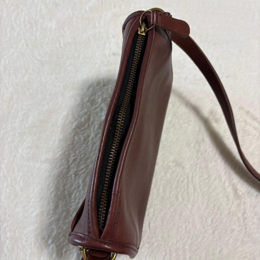 オールドCOACH グラブタンレザー ショルダーバッグ USA製 バーガンディー