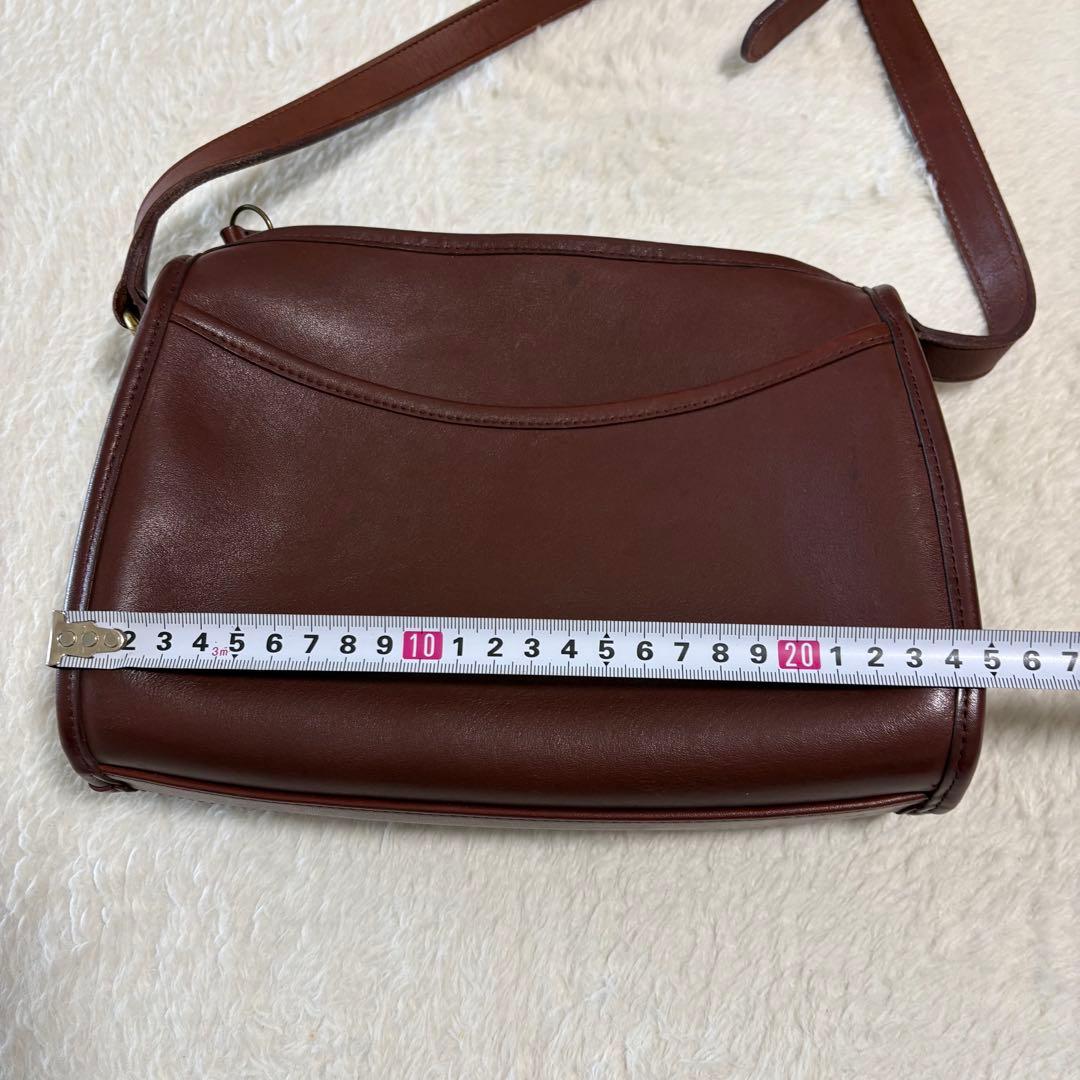 オールドCOACH グラブタンレザー ショルダーバッグ USA製 バーガンディー