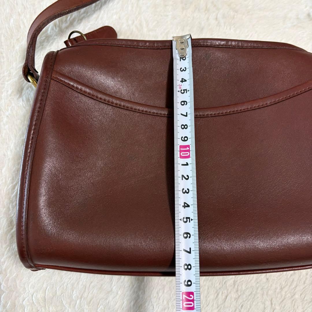 オールドCOACH グラブタンレザー ショルダーバッグ USA製 バーガンディー