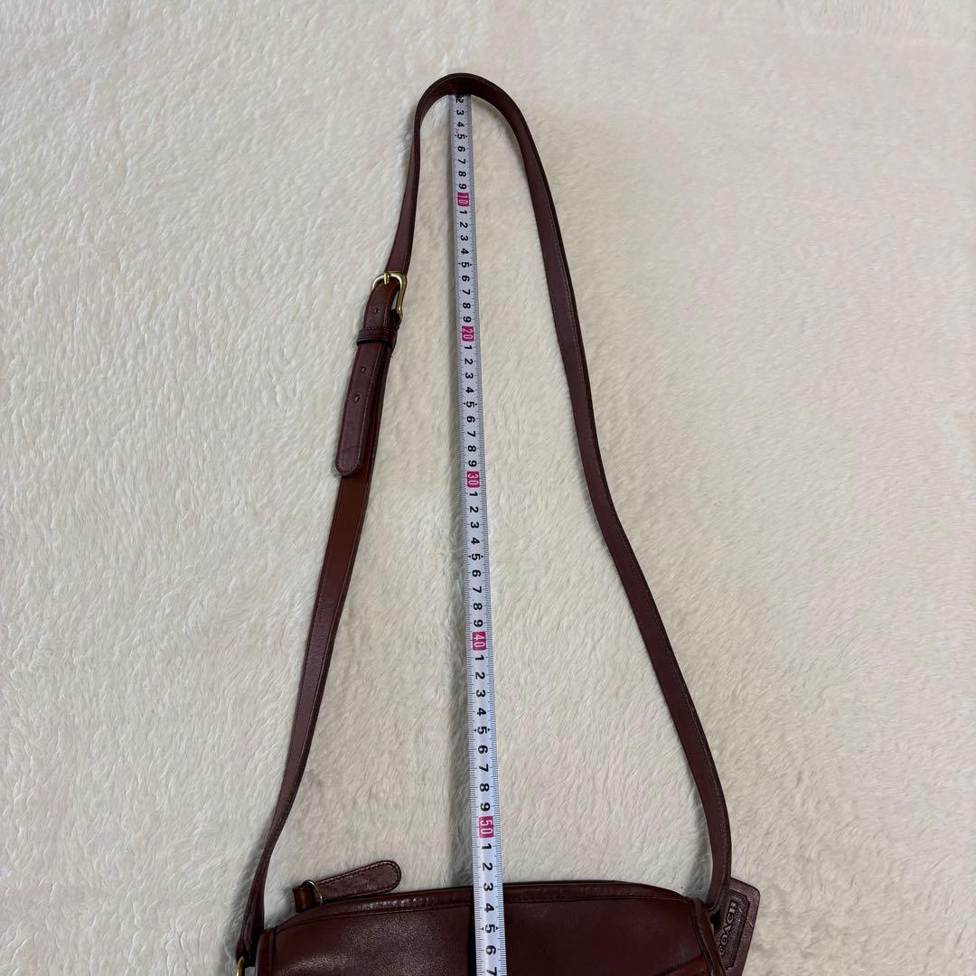 オールドCOACH グラブタンレザー ショルダーバッグ USA製 バーガンディー