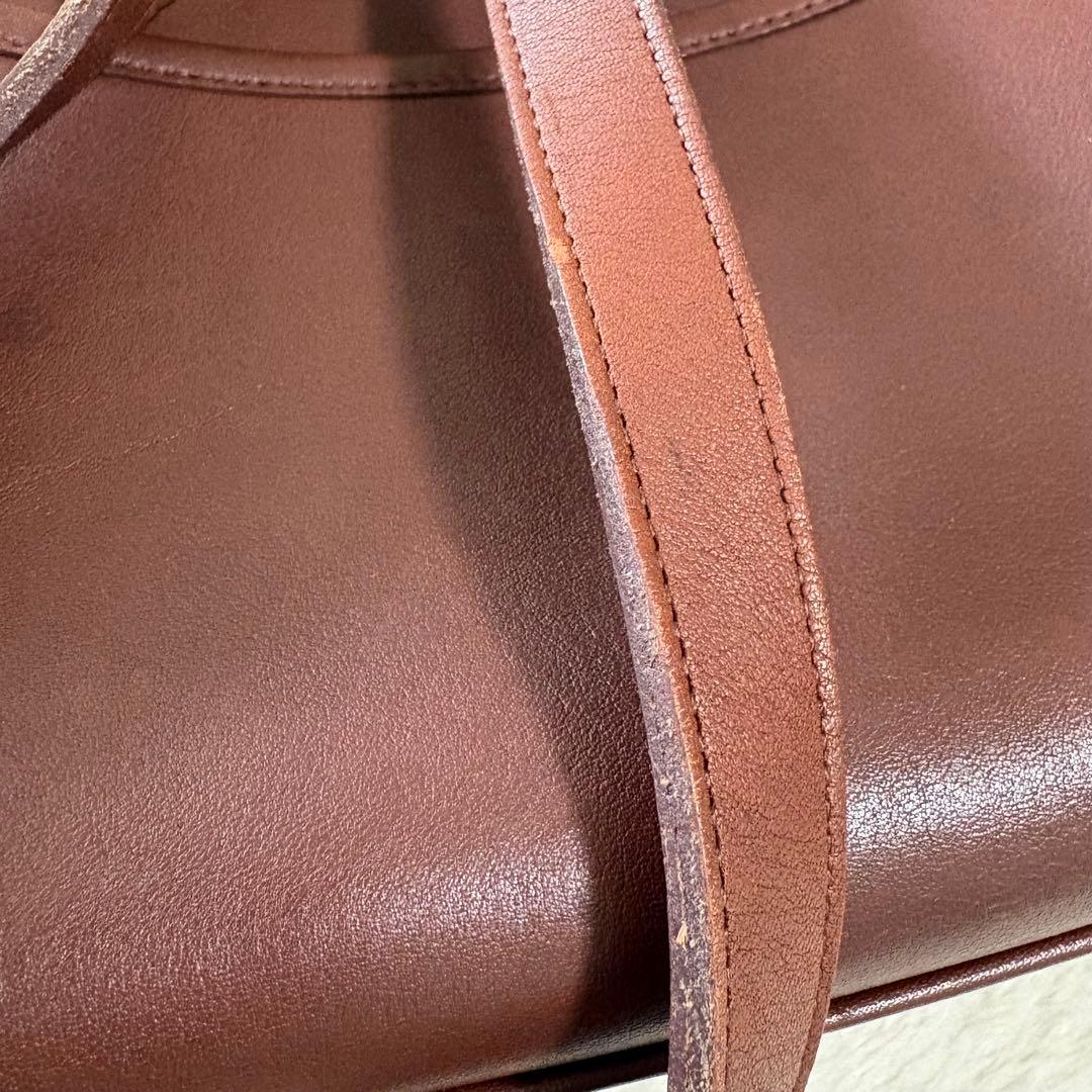 オールドCOACH グラブタンレザー ショルダーバッグ USA製 バーガンディー