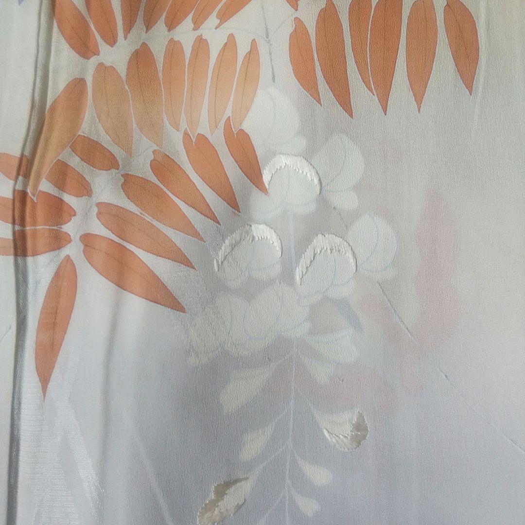 アンティーク 単衣 付け下げ訪問着 藤と蝶