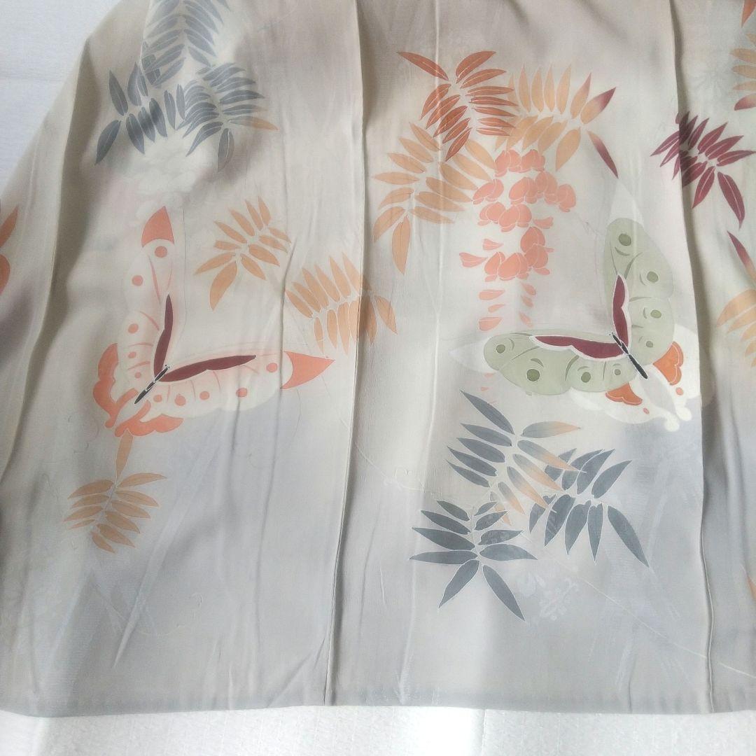 アンティーク 単衣 付け下げ訪問着 藤と蝶