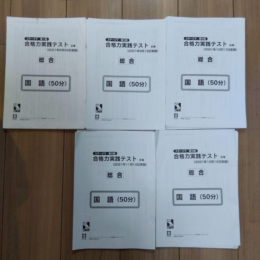 日能研6年生 4科目 育成テスト 春夏期講習 合格力実践テスト1年間合計30回分