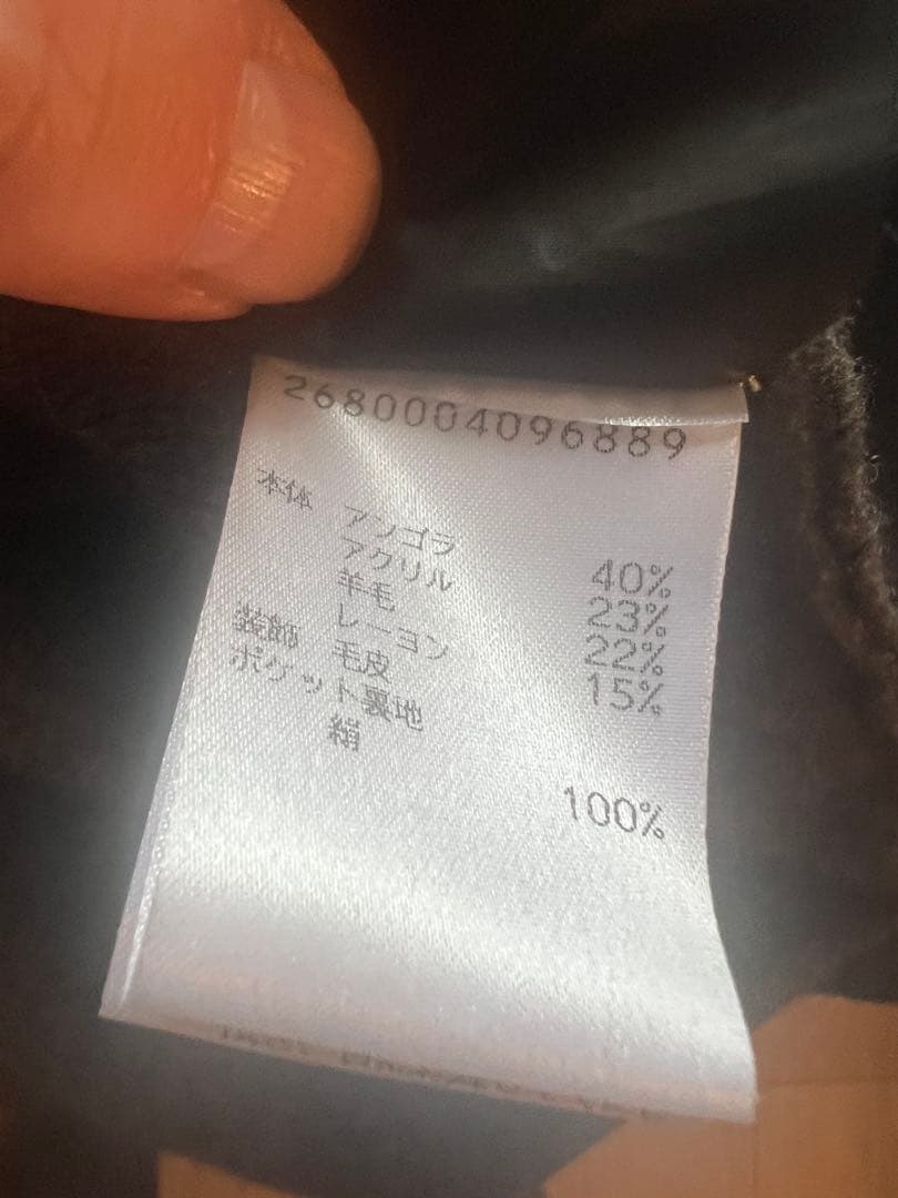 YVES SALOMON チャコールグレー ロングコート ベルト付き