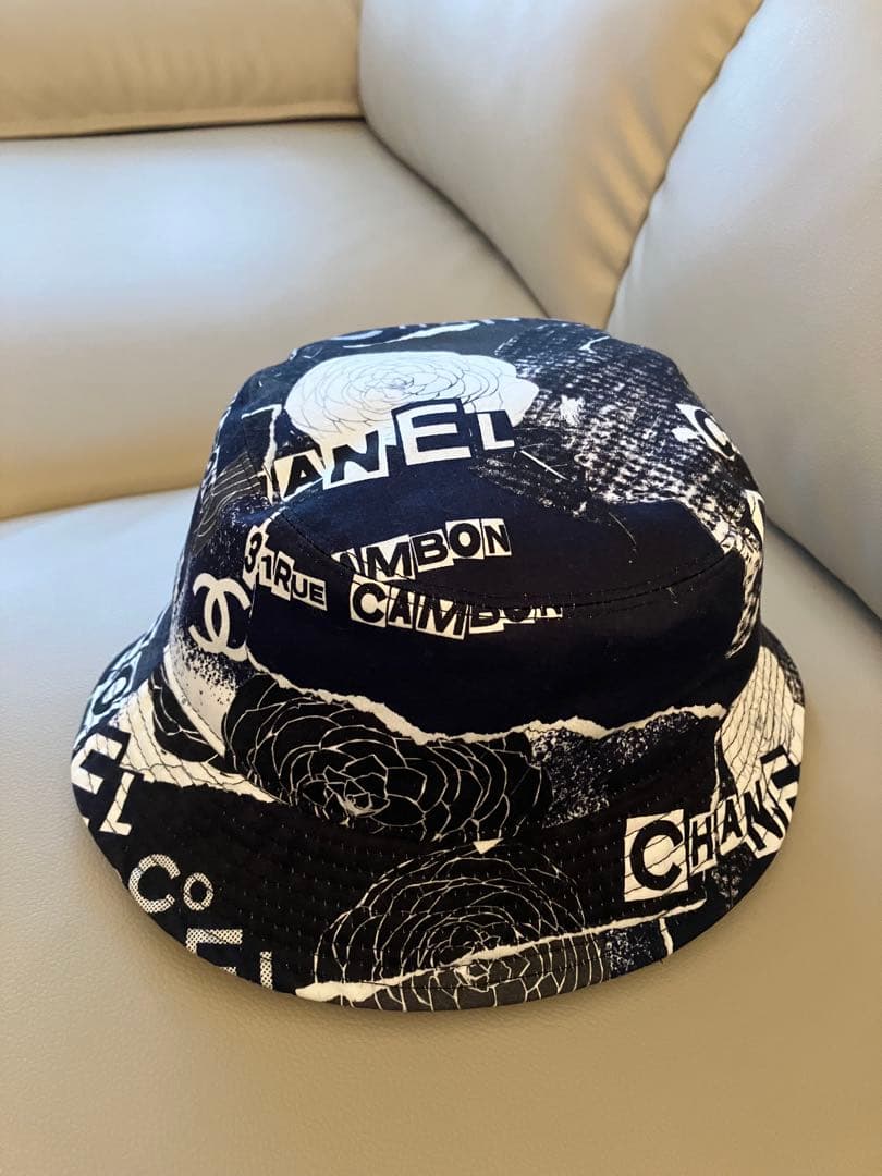 CHANEL シャネル バケットハット ブラック ホワイト カメリア 美品♡
